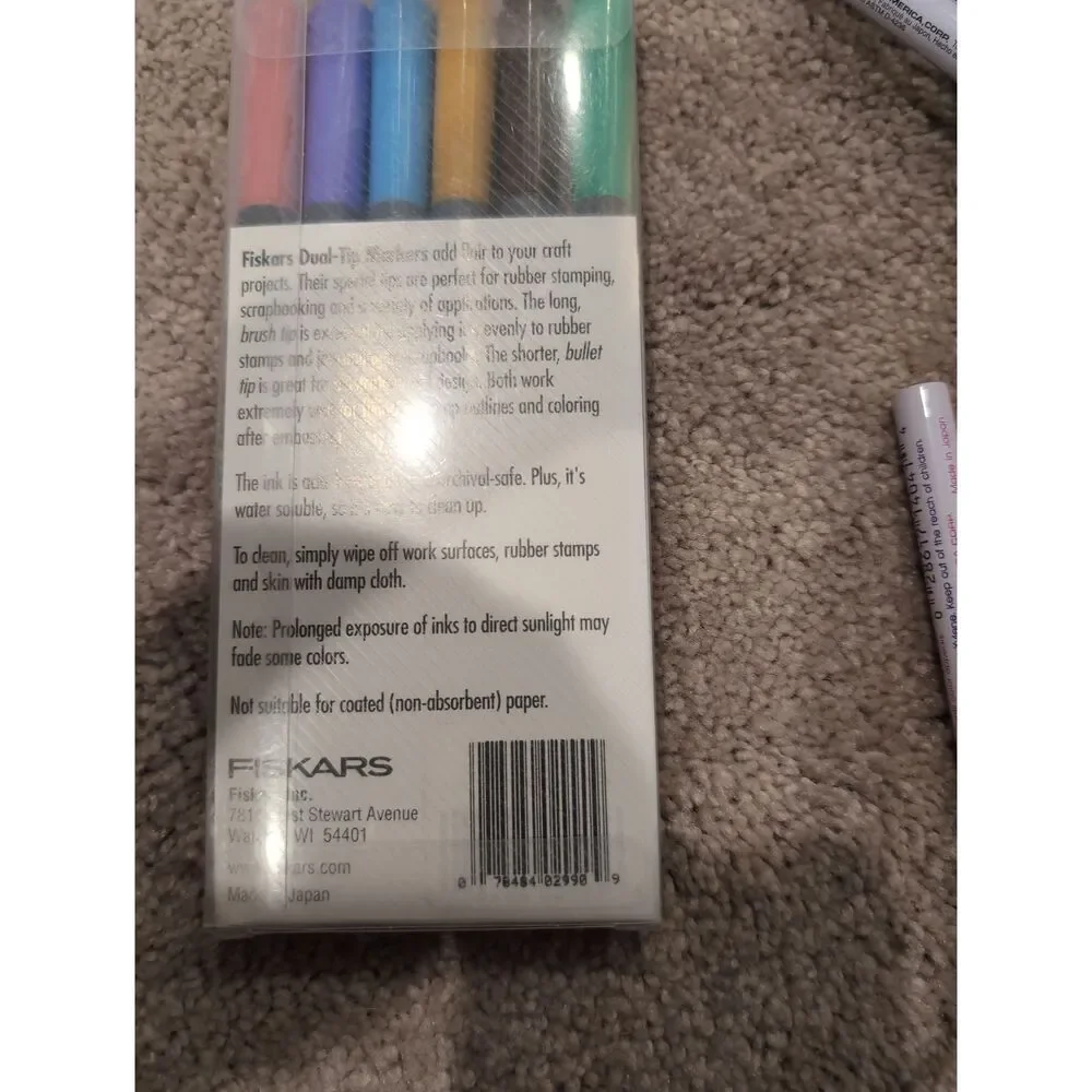 Fiskars Basic II Dual-Tip Markers Brush Bullet Acid-Free Water Soluble